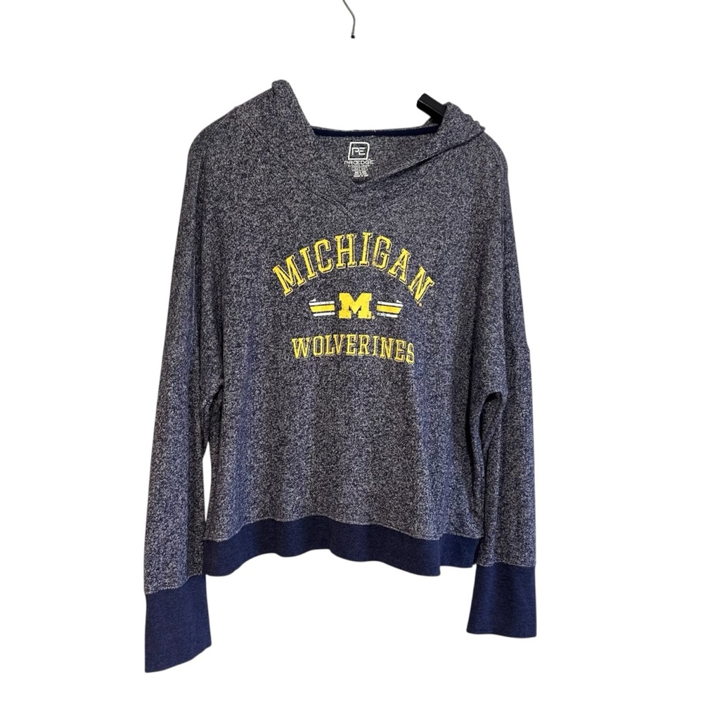 Pro Edge Heathered Gray and Navy Michigan Wolverines Hoodie